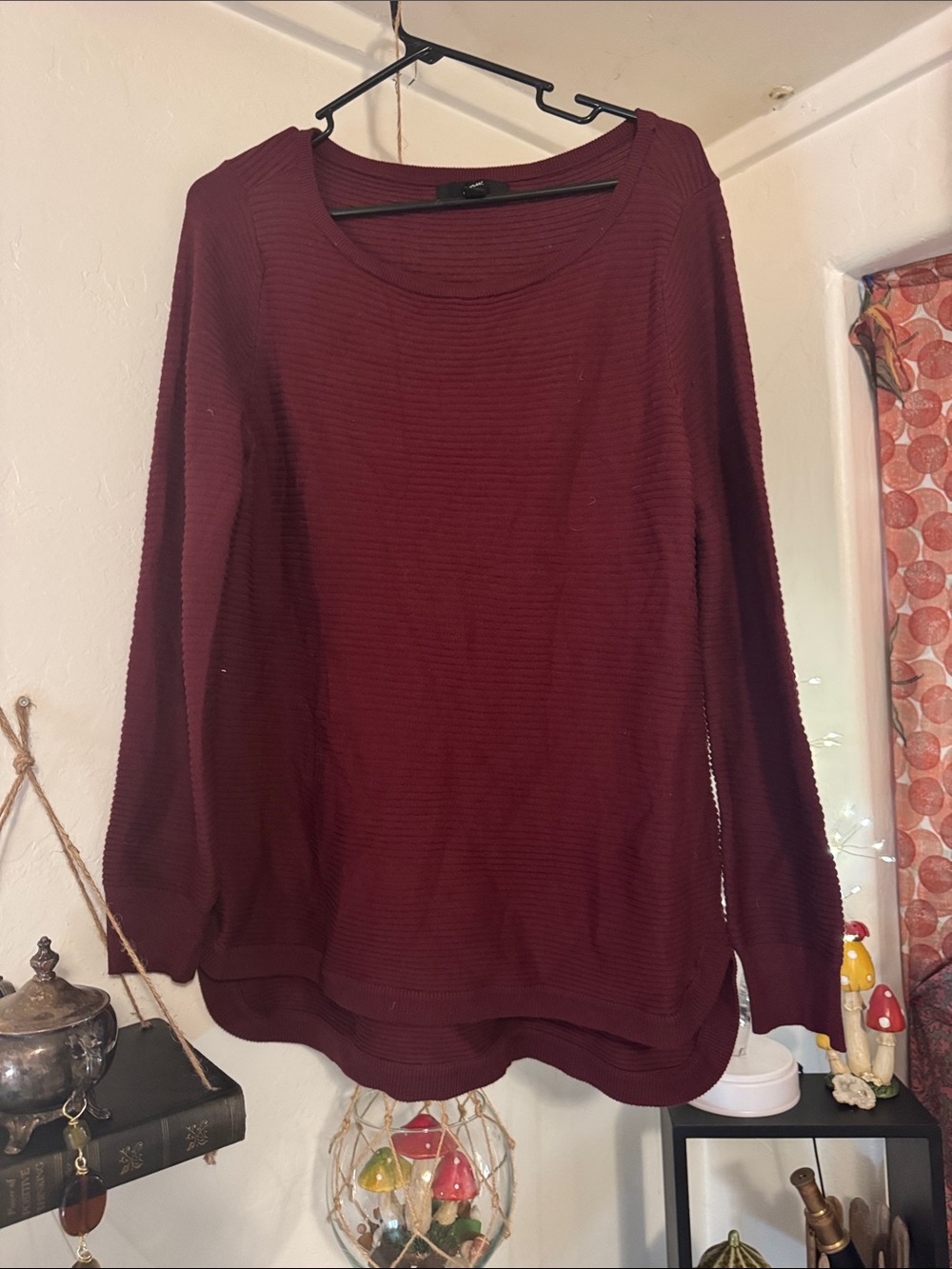 GNW Ribbed Scoop Neck Tunic - Burgundy